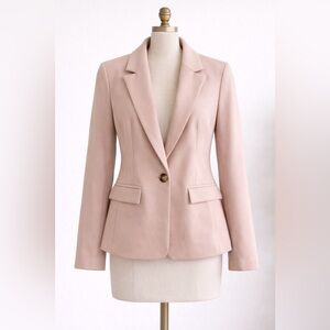 Halogen Blazer XS Petite – Nude / Blush One-Button Jacket